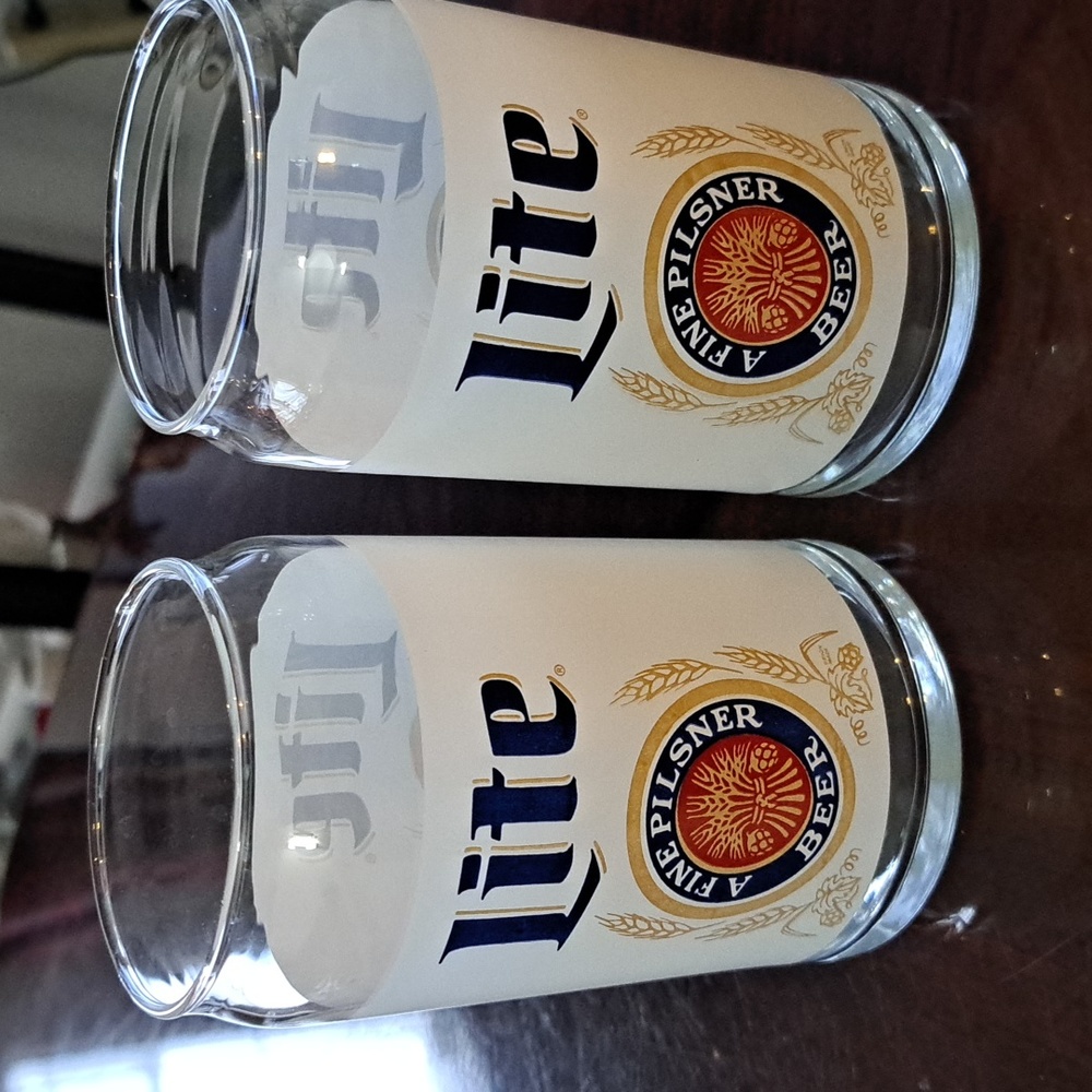 Miller Lite Beer Can Glass Set